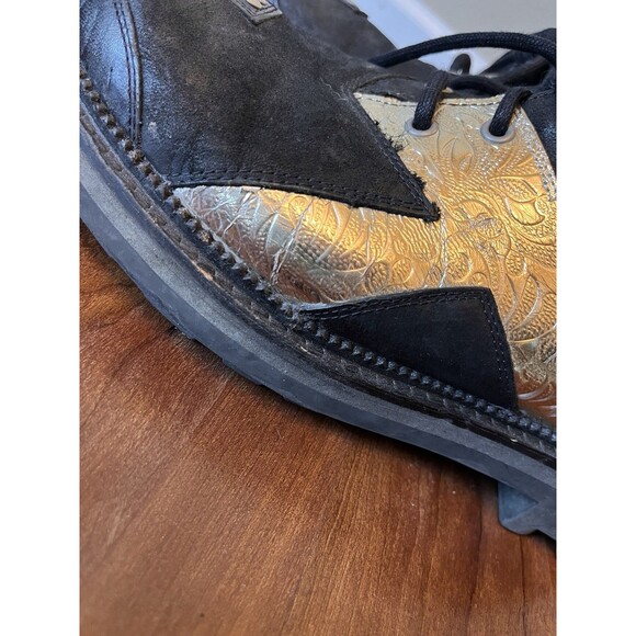 JOHN FLUEVOG ANGELS: HENK SHOES Men\'s 9.5 Leather Black & Gold main image 9